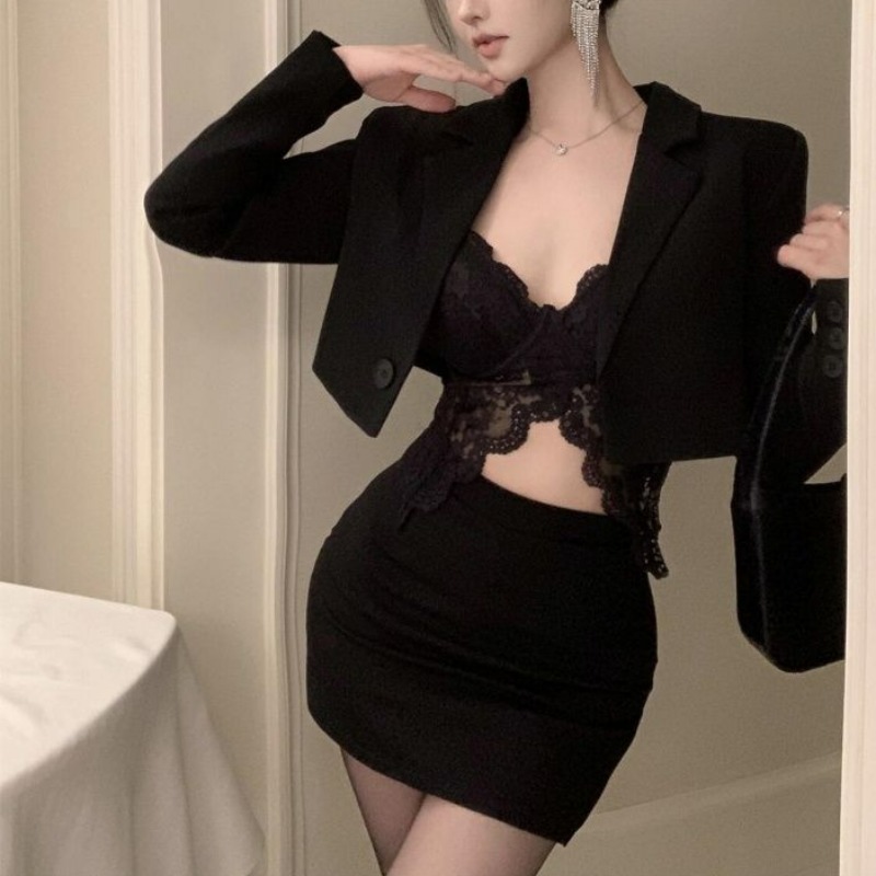 Black Spring Blazer Lace Brale - Lace Bralette Set incelemesi ve fiyatı
