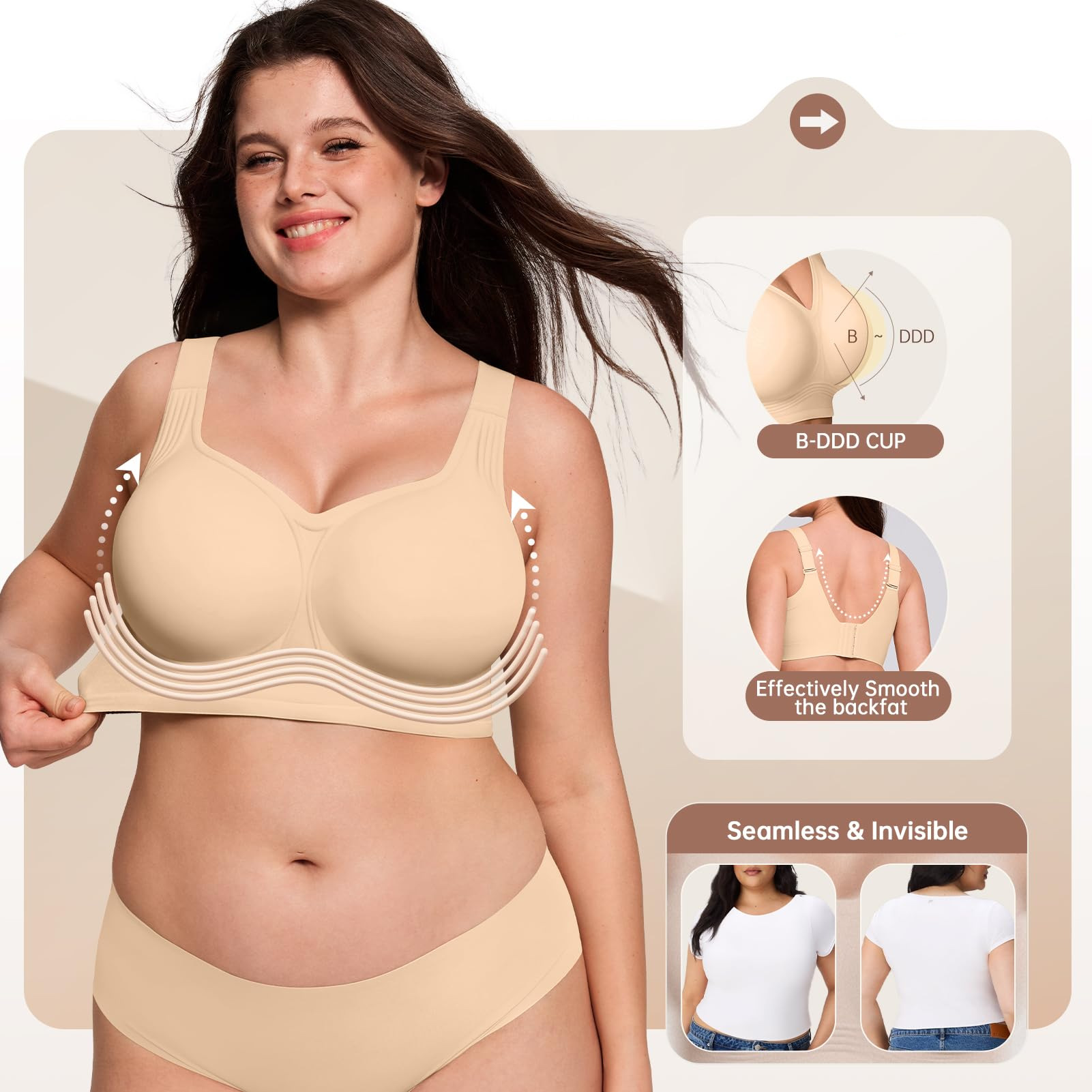 Plus Size Wireless Bra for Wom - Full Coverage Bra incelemesi ve fiyatı