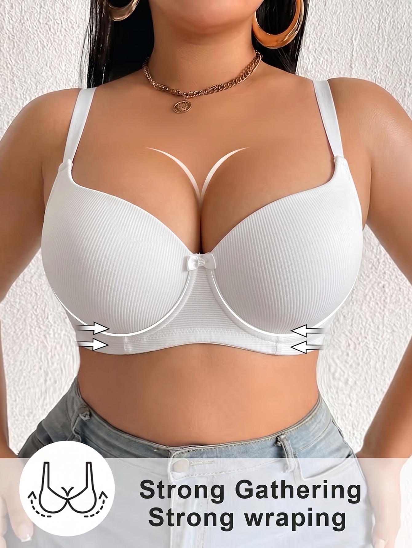 Plus Size Anti-Sagging Women B - Plunge Bra Push Up incelemesi ve fiyatı