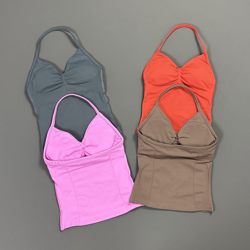 Sports Tank Top Women Halter V - T Shirt Bra Seamless incelemesi ve fiyatı