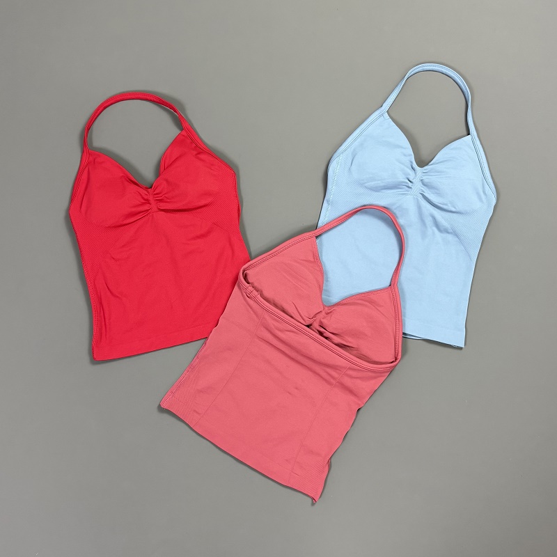 Sports Tank Top Women Halter V - T Shirt Bra Seamless incelemesi ve fiyatı