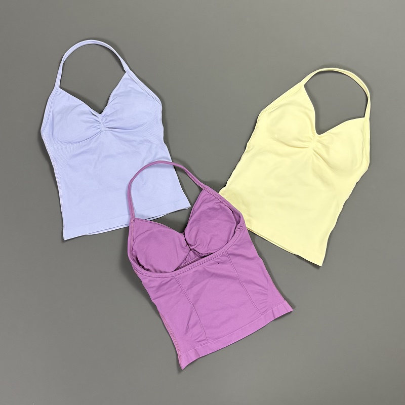 Sports Tank Top Women Halter V - T Shirt Bra Seamless incelemesi ve fiyatı