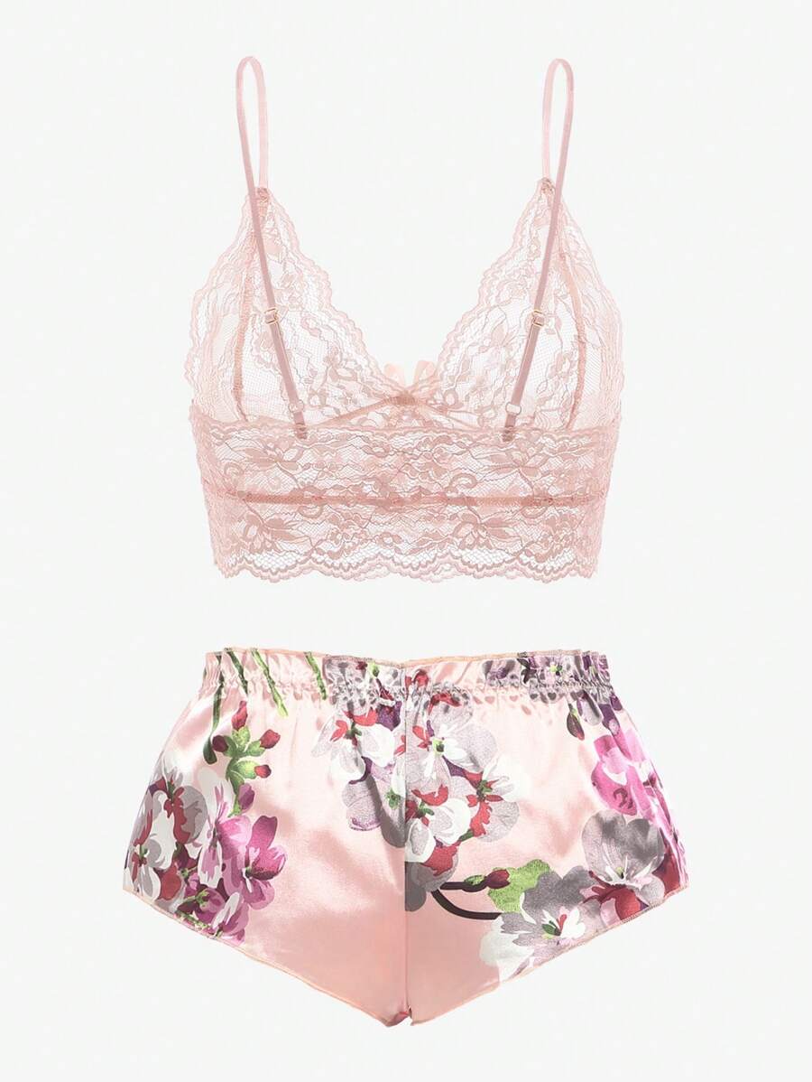 Pink Floral Lace Bralette and  - Lace Bralette Set incelemesi ve fiyatı