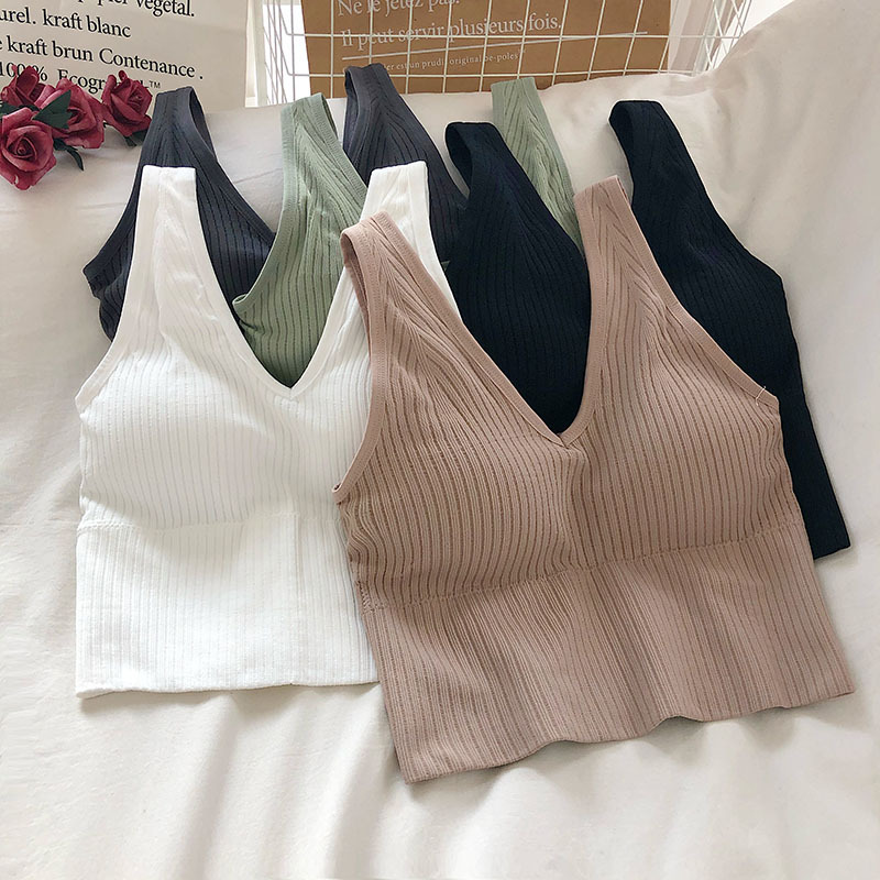 Women's Tank Crop Tops Female  - T Shirt Bra Seamless incelemesi ve fiyatı
