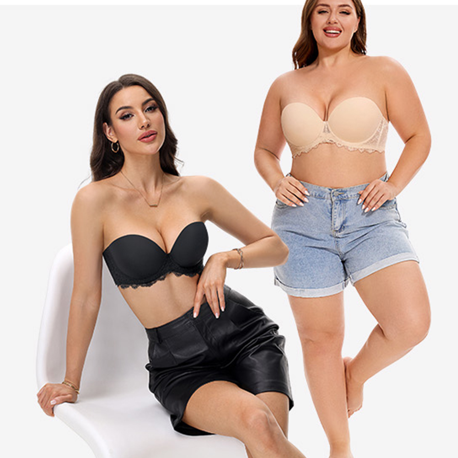 New Plus Size Sexy Strapless P - Convertible Bra Multiway incelemesi ve fiyatı