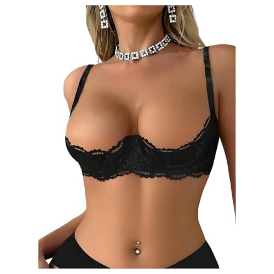 OYOANGLE Women's 1/4 Cup Lace  - Demi Bra Balconette incelemesi ve fiyatı