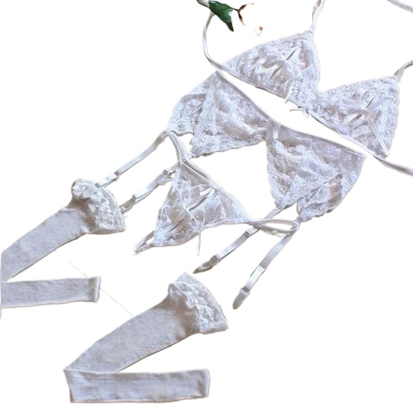 Lace Women Lingerie Set 4 Pcs  - Sheer Bra Lace incelemesi ve fiyatı